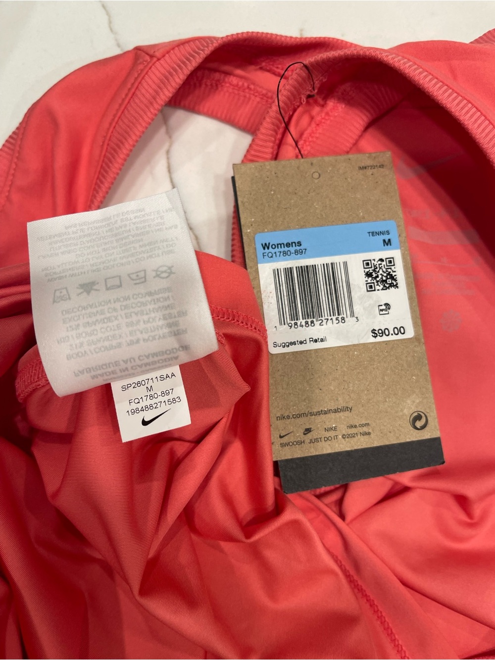 Nike Women's Victory Dri-FIT Tennis Dress Sea Coral M New With Tags - Picture 16 of 16